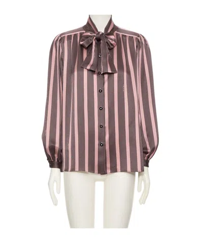 Valentino Garavani Striped Crepe De Chine Shirt In Multi