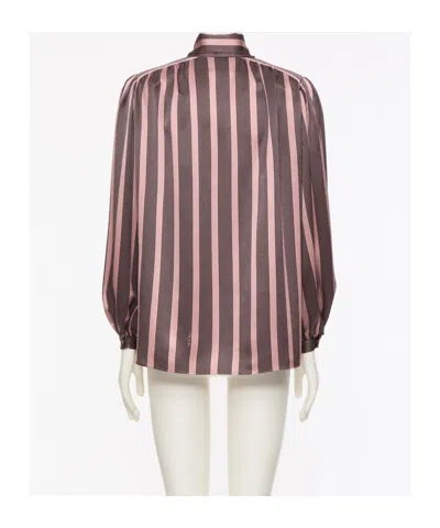 Valentino Garavani Striped Crepe De Chine Shirt In Multi