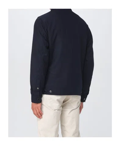 Woolrich Wool Buttoned Shirt Jacket In Black