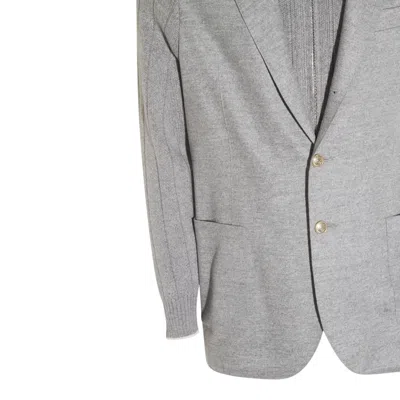 Eleventy Tailored Jacket With Notched Lapel And Pockets In Gray