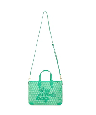 Anya Hindmarch Compact Recycled Canvas Tote Bag With Playful Pattern In Green