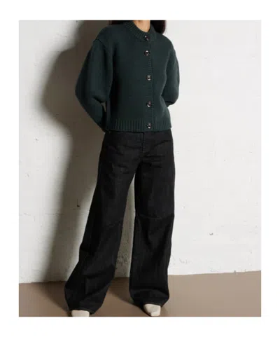 Soeur Leonard Button-front Merino-wool Cardigan In Green