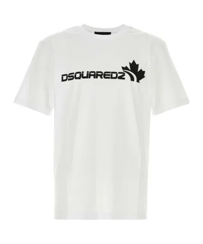 Dsquared2 Soft Cotton Crew Neck Short Sleeve T-shirt In White