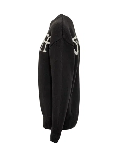 Off-white Bookish Shared Knit Crewneck In Black