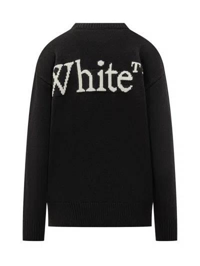 Off-white Bookish Shared Knit Crewneck In Black