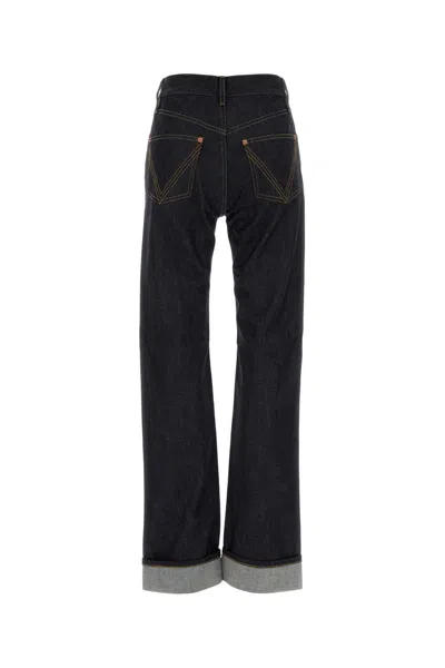 Bottega Veneta High-rise Denim Trousers Rolled Cuffs In Black