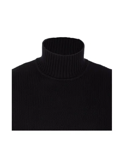 Stone Island Logo Roll-neck Jumper In Black