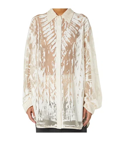 Diesel Abstract-print Long-sleeve Blouse In Multi