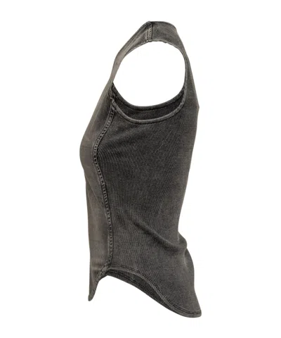 Diesel Denim Top With A Used Effect In Black