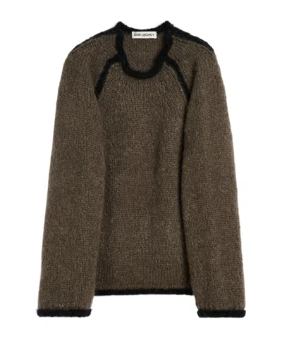 Our Legacy Rider Roundneck Shirt Steel Mohair In Brown