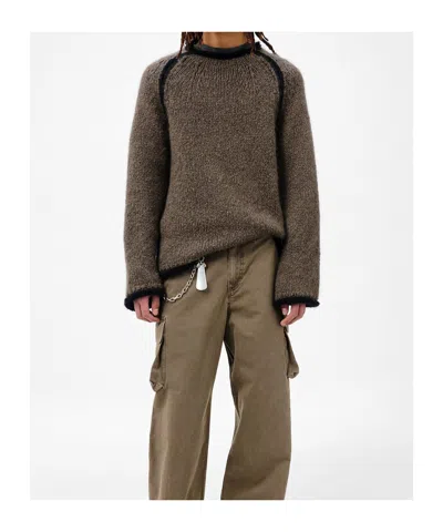 Our Legacy Rider Roundneck Shirt Steel Mohair In Brown