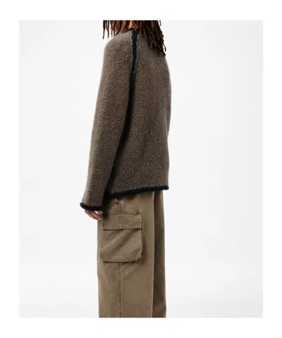 Our Legacy Rider Roundneck Shirt Steel Mohair In Brown