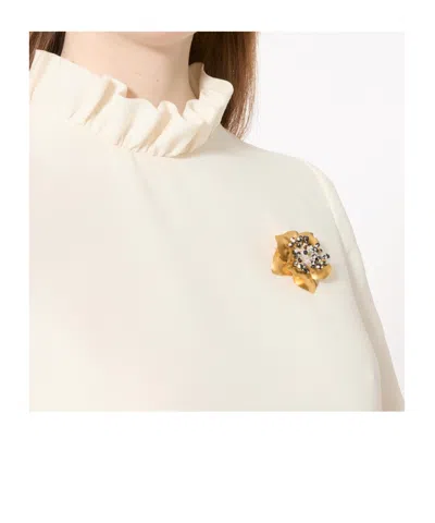 Valentino Fleur Lumineuse Brooch In Yellow