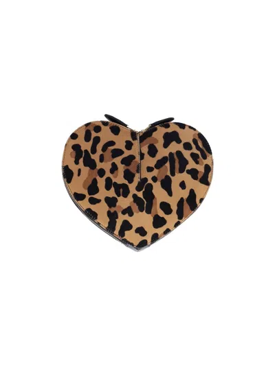 Alaïa Alaia Le Coeur Bag In Leopard-print Calf Hair Women In Black