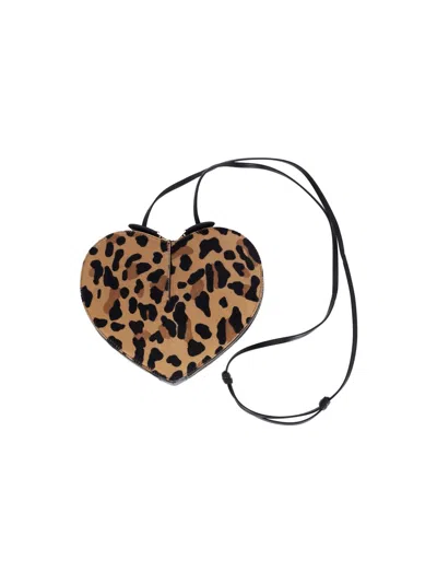 Alaïa Alaia Le Coeur Bag In Leopard-print Calf Hair Women In Black