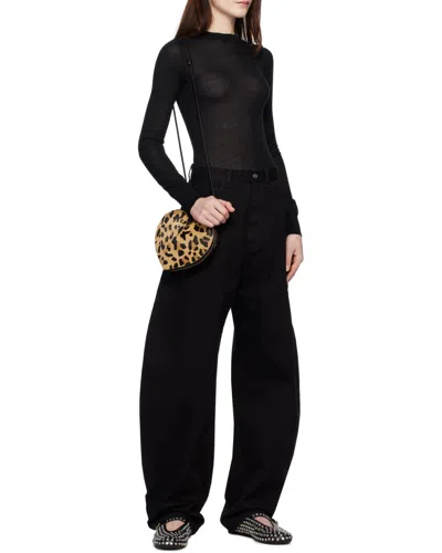 Alaïa Alaia Le Coeur Bag In Leopard-print Calf Hair Women In Black