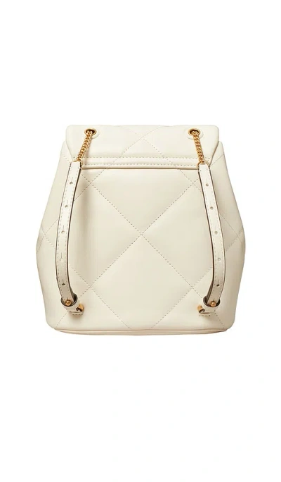 Tory Burch Small Kira Diamond Quilted Leather Backpack In White