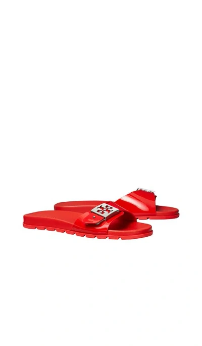 Tory Burch Buckle Slide Sandal In Red