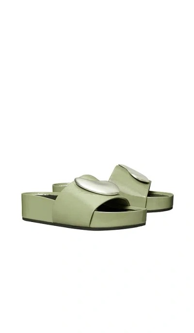 Tory Burch Patos Platform Slide Sandal In Green