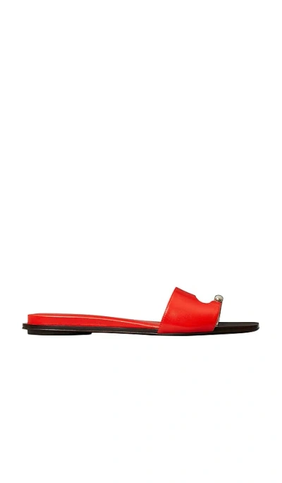 Tory Burch Pierced Open-toe Slide Sandals In Orange