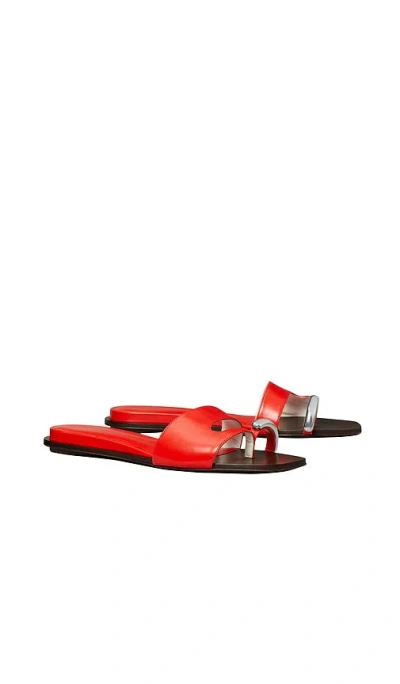 Tory Burch Pierced Open-toe Slide Sandals In Orange