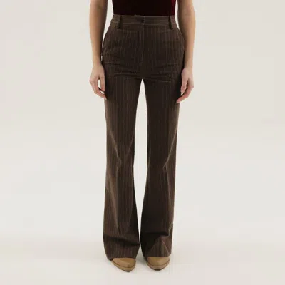 1989 Studio Flared Pinstripe Pattern Pants Striped In Neutral