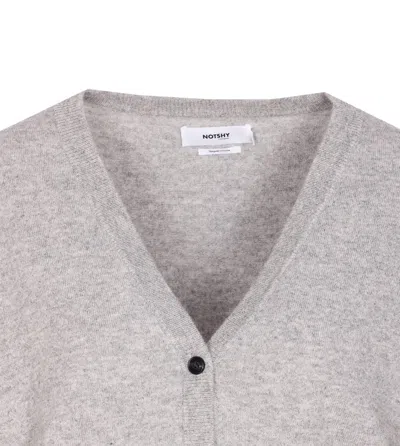 Not Shy Patch-pocket Buttoned Cardigan In Gray