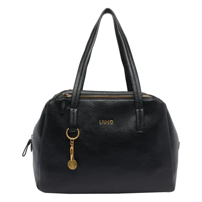 Liu •jo Liu-jo Logo Medium Satchel Bag In Black