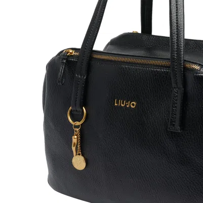 Liu •jo Liu-jo Logo Medium Satchel Bag In Black