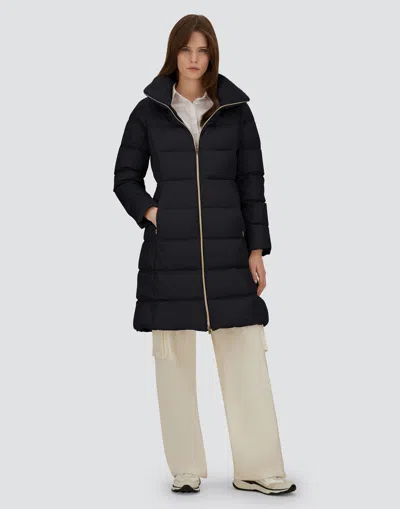 Herno Down-feather Mid-length Coat In Black
