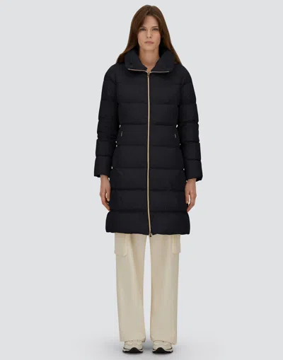 Herno Down-feather Mid-length Coat In Black