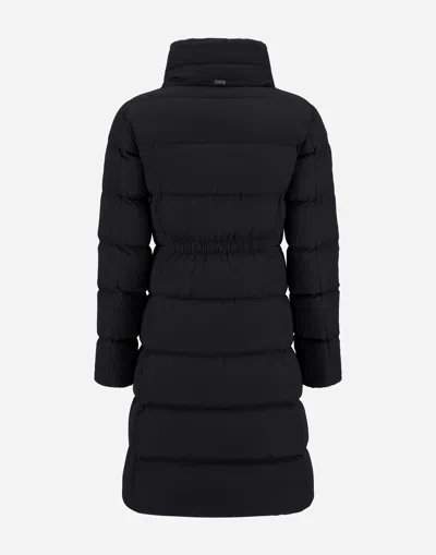 Herno Down-feather Mid-length Coat In Black
