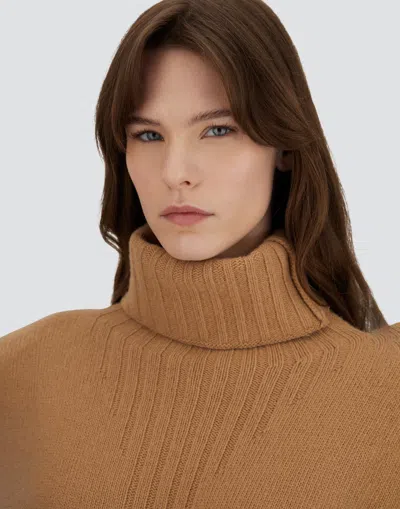 Herno Turtleneck Sweater In 100% Wool In Brown