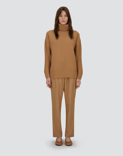 Herno Turtleneck Sweater In 100% Wool In Brown