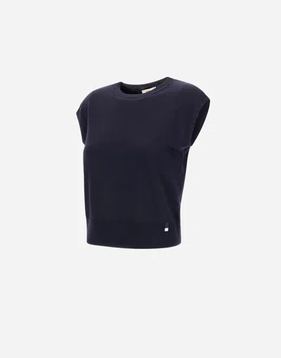 Herno Vest In Basic Merino�wool In Blue