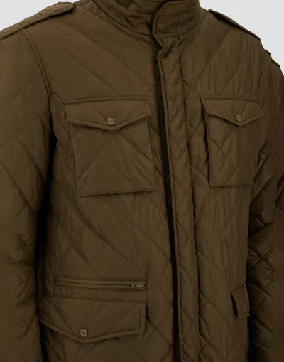 Herno Field Jacket In Nylon Chamonix And Waxed Tech Cotton In Green