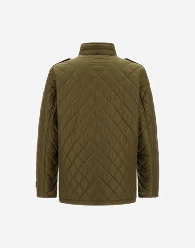 Herno Field Jacket In Nylon Chamonix And Waxed Tech Cotton In Green