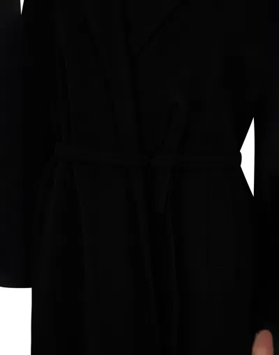 Herno Belted Coat In New Modern Wool In Black