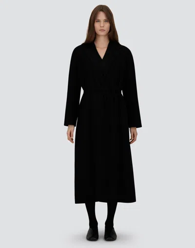 Herno Belted Coat In New Modern Wool In Black