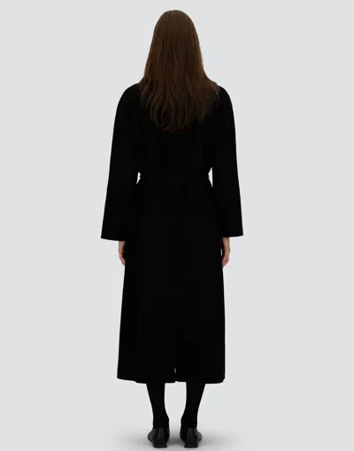 Herno Belted Coat In New Modern Wool In Black