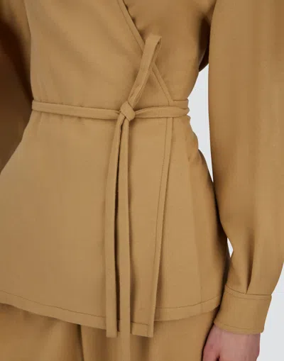 Herno Shirt In 100% Wool Flannel In Brown