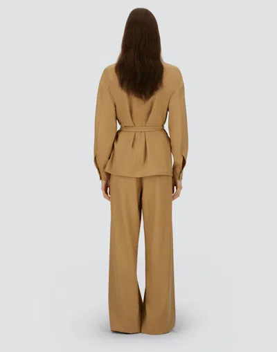 Herno Shirt In 100% Wool Flannel In Brown