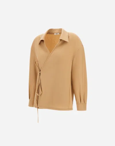 Herno Shirt In 100% Wool Flannel In Brown