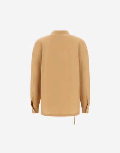 Herno Shirt In 100% Wool Flannel In Brown