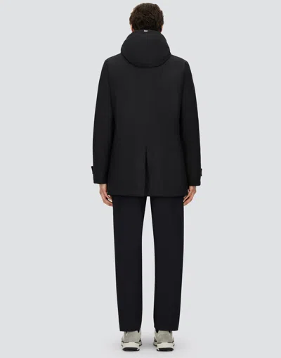 Herno Men's Padded Jacket With Detachable Hood In Blue