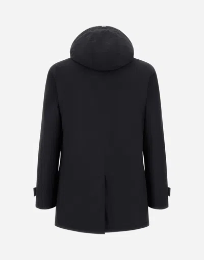 Herno Men's Padded Jacket With Detachable Hood In Blue