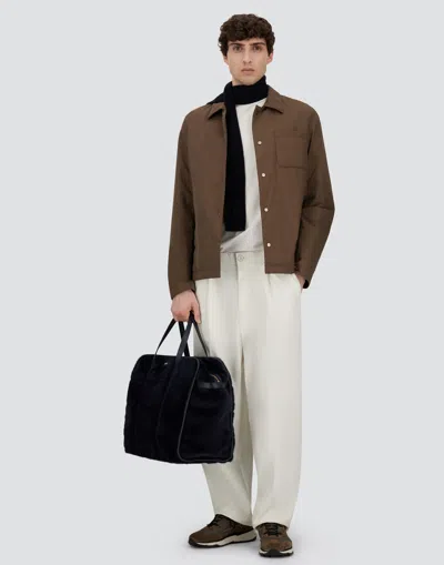 Herno Shacket In Crinkle Nylon In Brown