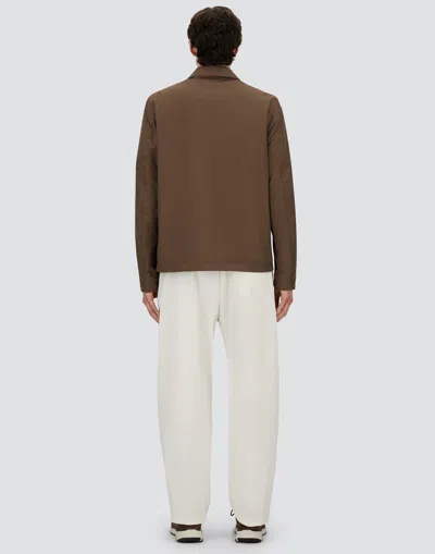 Herno Shacket In Crinkle Nylon In Brown