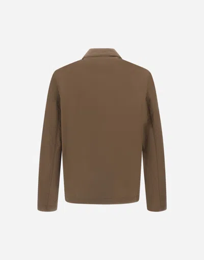 Herno Shacket In Crinkle Nylon In Brown