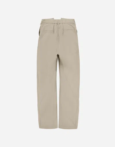 Herno Trousers In Waxed Tech Cotton In Neutral